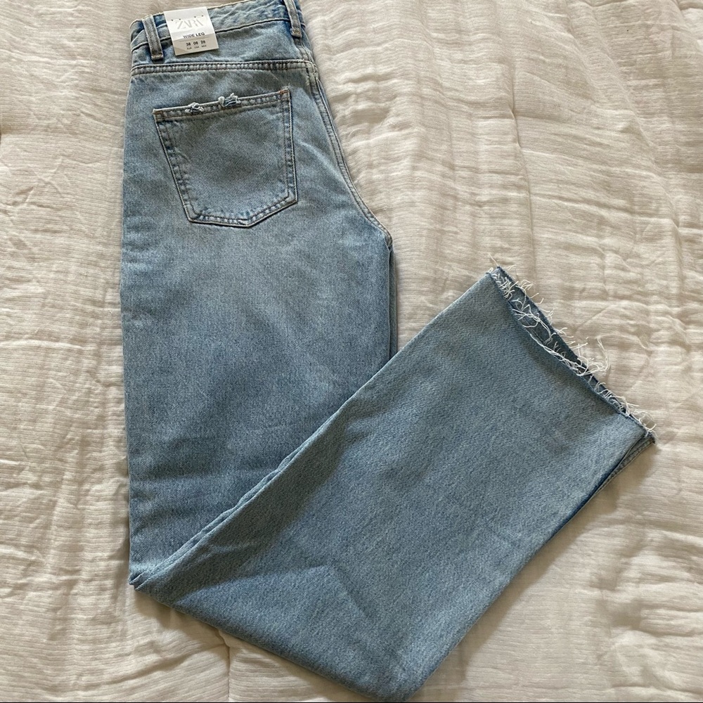 💛NWT💛 Zara Ripped Wide Leg Jeans